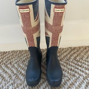 Hunter Union Jack Boots size 10
